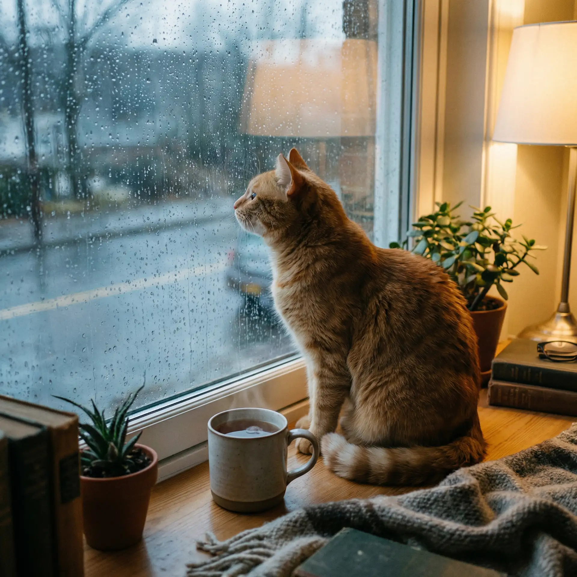 猫咪望着窗外的雨 - 新金瓶艳史全集